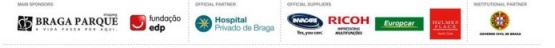 imagem com logótipos de EDP, Goevrno civil de Braga, Barga Parque, Invacare, Ricoh,europcar e Holmes place